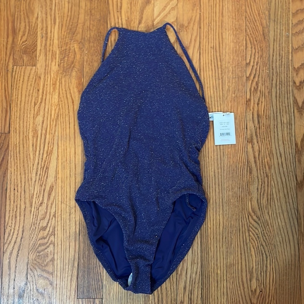 NWOT Andie‎ Swim The Lanai One Piece Cosmic Sparkly Blue Size S
